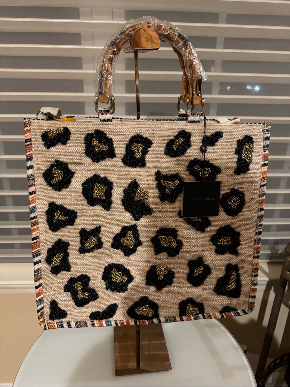 America & Beyond Leopard Tote